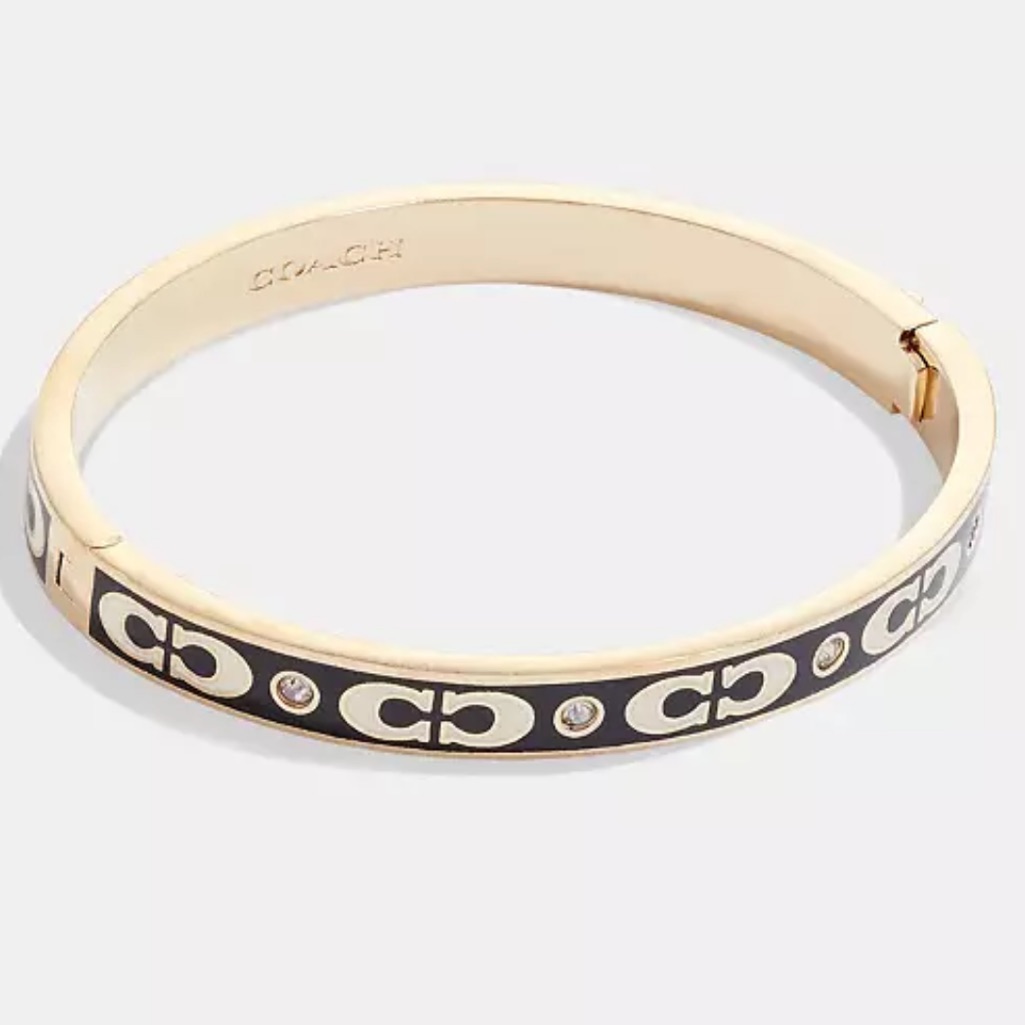 Coach Signature Enamel Hinged Bangle